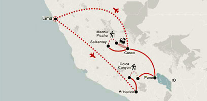 Trekkers Tour Package Map