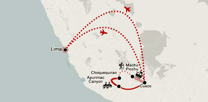 Ultimate Raft and Trek Tour Package Map